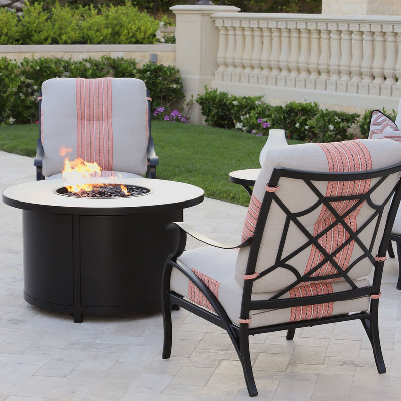 OW Lee 42" Round Occasional Height Capri Fire Pit Table