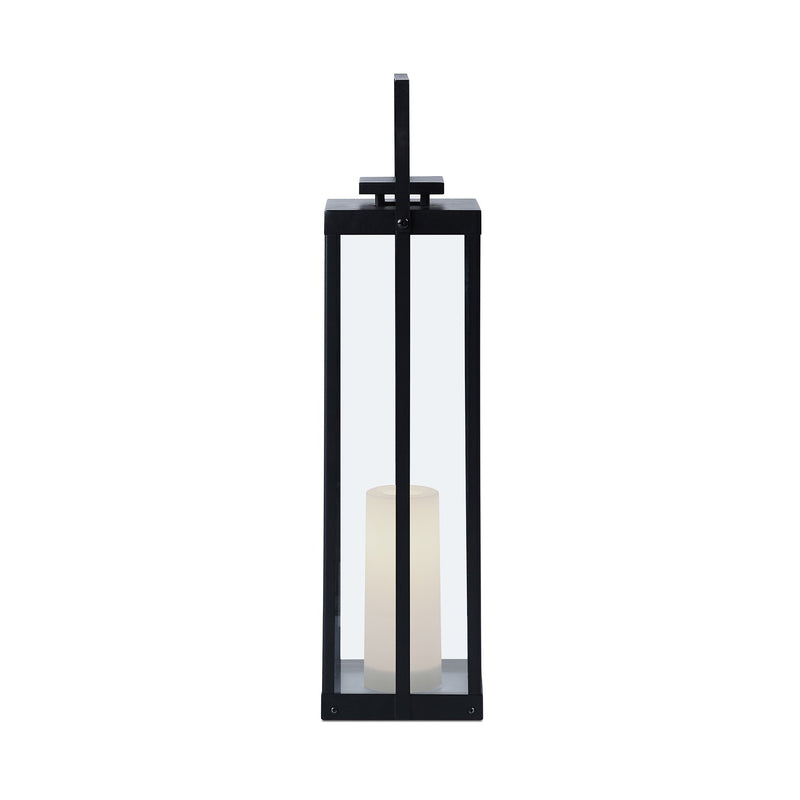 Real Flame 22" La Sal Lantern with Flameless Candle in Black