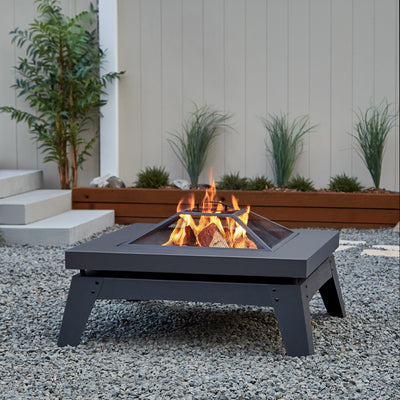 Real Flame Breton Fire Pit in Gray - Starfire Direct
