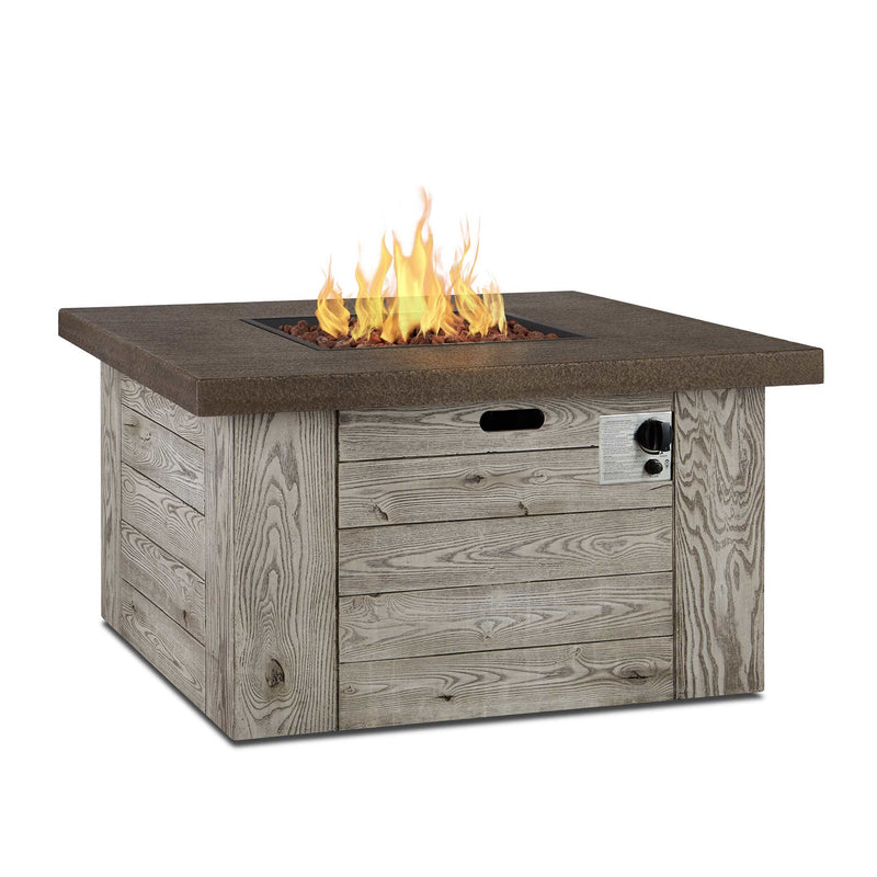 Real Flame Forest Ridge Gas Fire Table in Weathered Gray - Starfire Direct