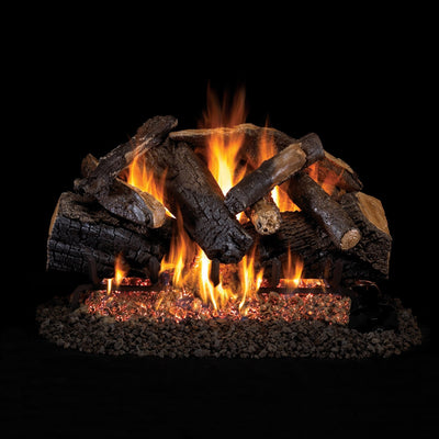 Vented Gas Logs Charred Majestic Oak by Real Fyre