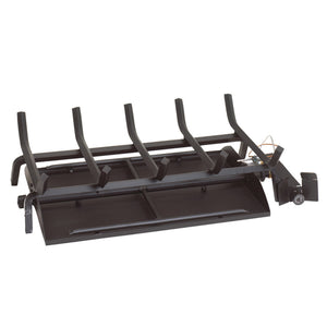 36" Vented G45 See-Thru Fireplace Burner "17" Series Low Profile Standing Pilot with Variable Remote by Real Fyre