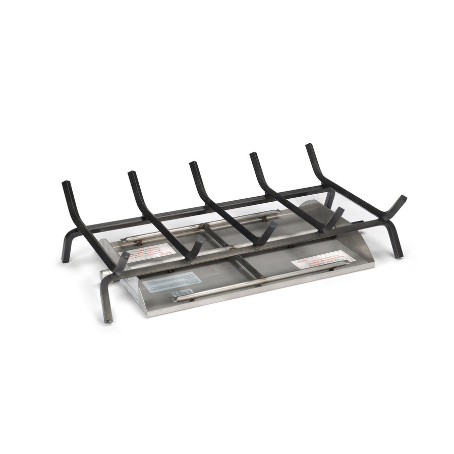 24" Vented G45 See-Thru Stainless Steel Fireplace Burner "02" Series Non-Standing Pilot with On/Off Remote by Real Fyre