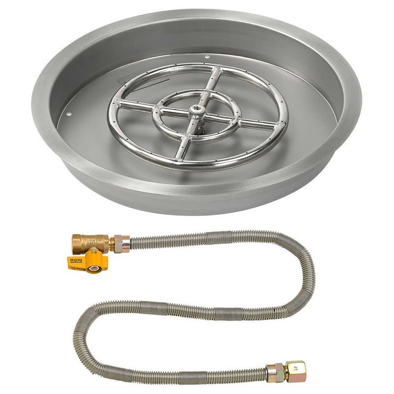 Round Stainless Steel Drop-In Pan with Match Lit Kit - Starfire Direct