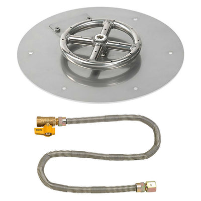 Round Stainless Steel Flat Pan with Match Lit Kit - Starfire Direct