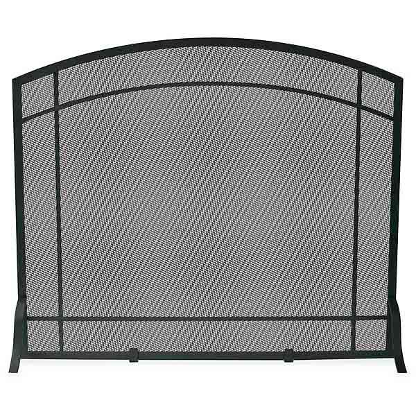 Single Panel Black Wrought Iron Screen with Mission Design - Starfire Direct