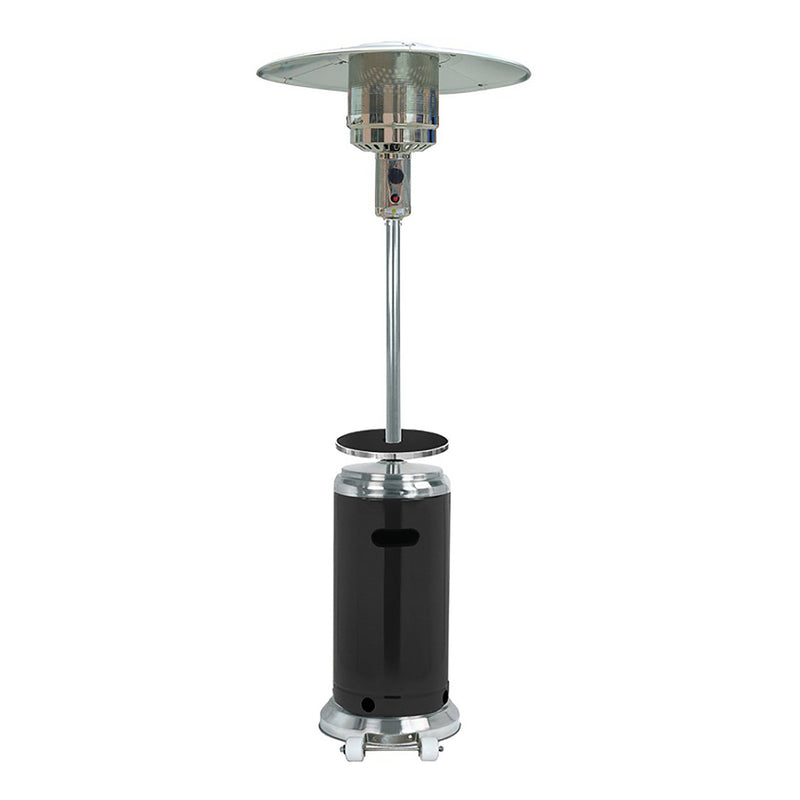 Stainless Steel & Black Patio Heater with Table