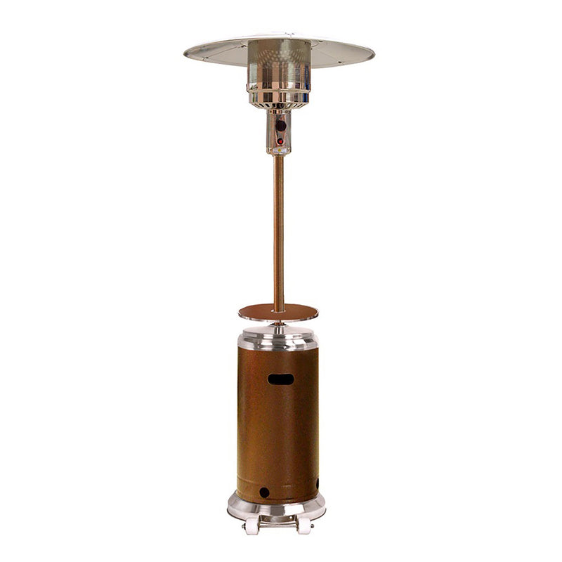 Stainless Steel & Hammered Bronze Patio Heater with Table
