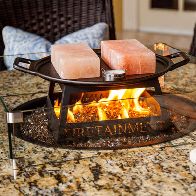 Venetian Fire Table with Brown Granite Top and Cooking Package - Starfire Direct