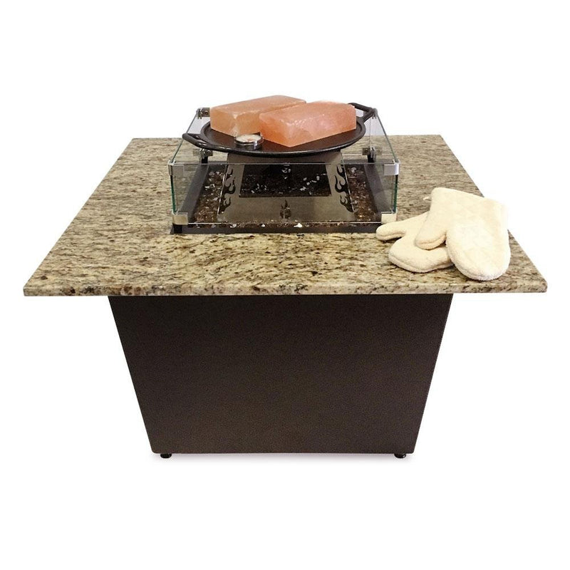 Venetian Fire Table with Santa Cecilia Granite Top and Cooking Package - Starfire Direct